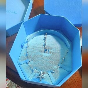 🦋 RESERVED. Idyllia Starfish Crystal and Pearl Short Pendant Necklace